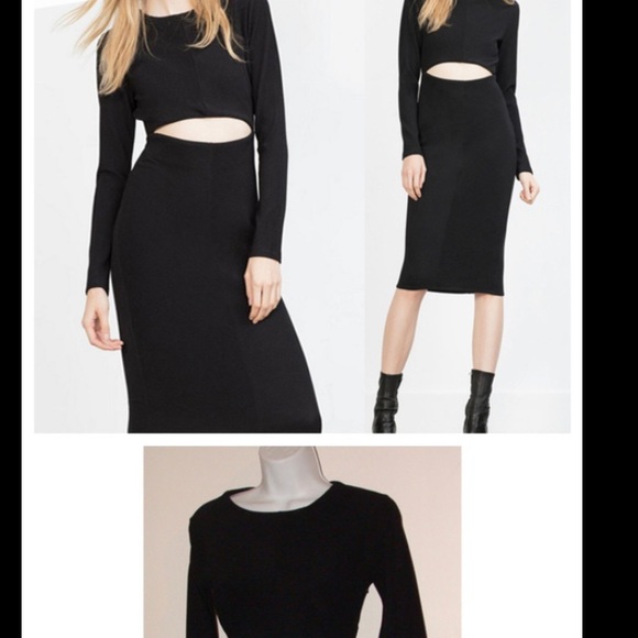 Zara Dresses & Skirts - Peek a boo bodycon ridged dress
